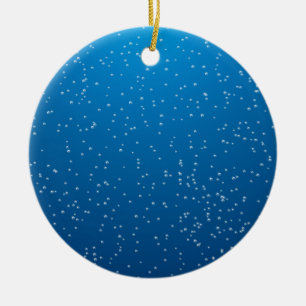 Tiefblaues Wasser und kleine Blasen Keramik Ornament