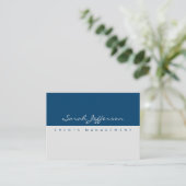 Tiefblaugraue Moderne, einfache Minimalistisch Visitenkarte (Stehend Vorderseite)