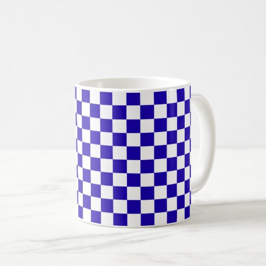 Tiefblaukariert kaffeetasse (VorderseiteRechts)
