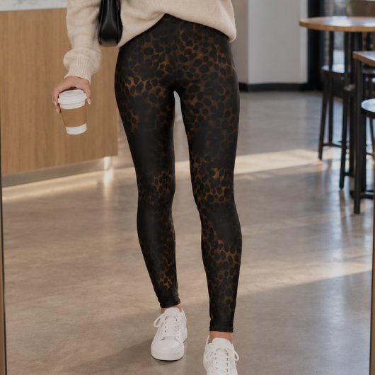 Tiefbrauner Gradient Gepard Druck Leggings