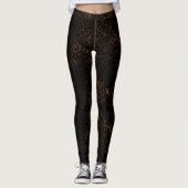 Tiefbrauner Gradient Gepard Druck Leggings (Vorderseite)