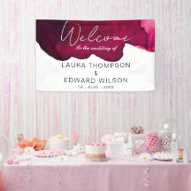 Tiefburgundisch, rot, Aquarell, abstrakter Tintenw