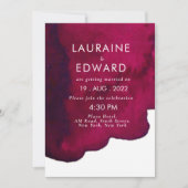 Tiefburgundisch, rot, Aquarell, abstrakter Tintenw Einladung (Vorderseite)