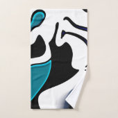 Tiefe: Abstrakt Schwarz, Weiß und Blau Badhandtuch Set (Handtuch)