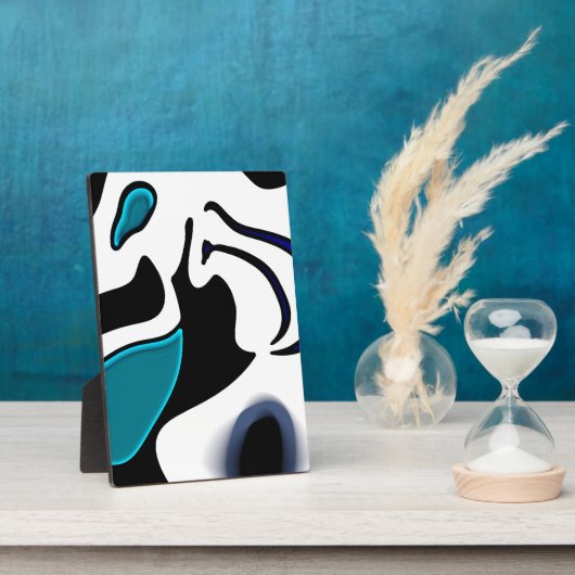 Tiefe: Abstrakt Schwarz, Weiß und Blau Fotoplatte (Seite)