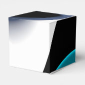 Tiefe: Abstrakt Schwarz, Weiß und Blau Geschenkschachtel (Rückseite)