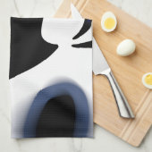 Tiefe: Abstrakt Schwarz, Weiß und Blau Geschirrtuch (Viertel Falte)