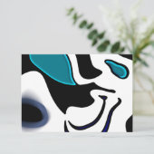 Tiefe: Abstrakt Schwarz, Weiß und Blau Karte (Stehend Vorderseite)