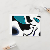 Tiefe: Abstrakt Schwarz, Weiß und Blau Karte (Vorderseite/Rückseite Beispiel)