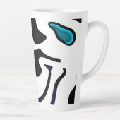 Tiefe: Abstrakt Schwarz, Weiß und Blau Milchtasse (Rechts)