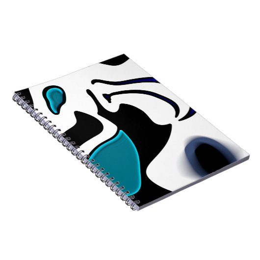 Tiefe: Abstrakt Schwarz, Weiß und Blau Notizblock (Rechte Seite)