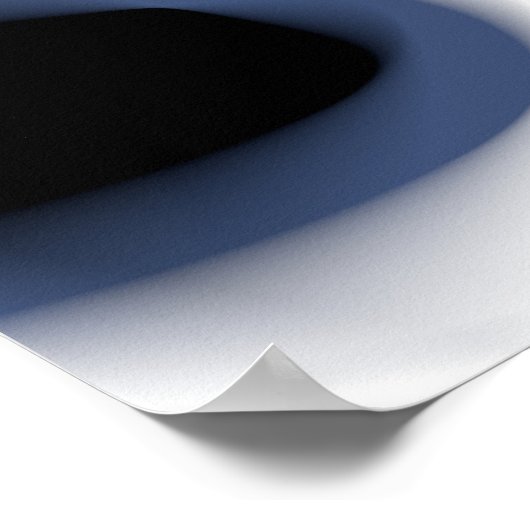 Tiefe: Abstrakt Schwarz, Weiß und Blau Poster (Ecke)