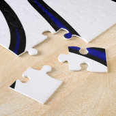 Tiefe: Abstrakt Schwarz, Weiß und Blau Puzzle (Seite)