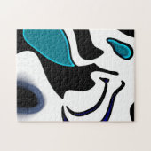 Tiefe: Abstrakt Schwarz, Weiß und Blau Puzzle (Horizontal)