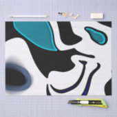 Tiefe: Abstrakt Schwarz, Weiß und Blau Seidenpapier (Handwerk)