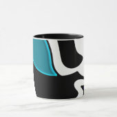 Tiefe: Abstrakt Schwarz, Weiß und Blau Tasse (Zentrum)