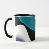 Tiefe: Abstrakt Schwarz, Weiß und Blau Tasse (Links)