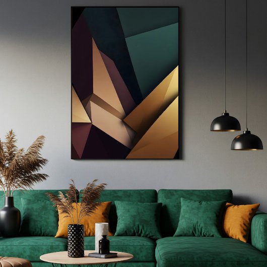 Tiefe abstrakte Geometrie Poster