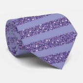 Tiefe Amethyst Glitter Style horizontale Streifen Krawatte (Gerollt)