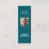 Tiefe Aquamarine, individuell anpassbare Foto Mini Visitenkarte (Rückseite)