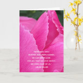 Tiefe Beileid Pink Peony Helen Keller Quote Karte (Gelbe Blume)