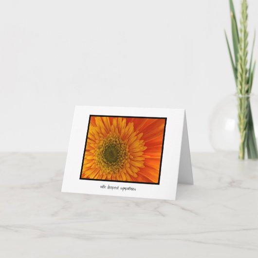 Tiefe Beileid Vibrannt Orange Gerbera Daisy Karte (Vorderseite)