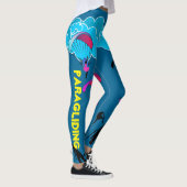 Tiefe blaue Gleitschirmfliegen-Elf-Leggings Leggings (Rechts)