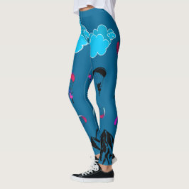 Tiefe blaue Gleitschirmfliegen-Elf-Leggings Leggings