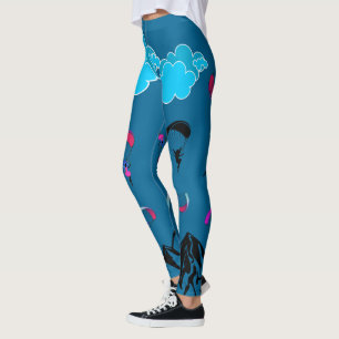 Tiefe blaue Gleitschirmfliegen-Elf-Leggings Leggings