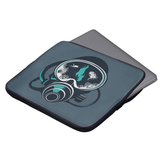 Tiefe blaue Sansibar-Tauchlaptop-Tasche Laptopschutzhülle (Vorne Oben)