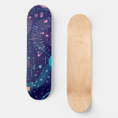 Tiefe blaue Träume Abstrakte Kunst Skateboard (Vorderseite)