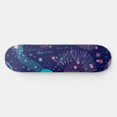 Tiefe blaue Träume Abstrakte Kunst Skateboard (Horizontal)