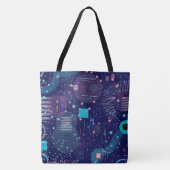 Tiefe blaue Träume Abstrakte Kunst Tasche (Vorderseite)