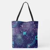 Tiefe blaue Träume Abstrakte Kunst Tasche (Rückseite)