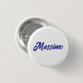 Tiefe Blauton-Einfache Moderne Eigene Name Kalligr Button (Vorne & Hinten)