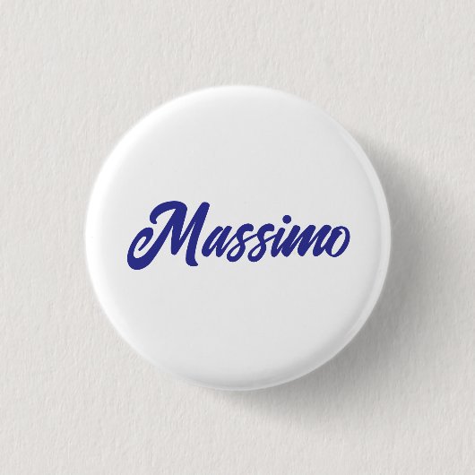 Tiefe Blauton-Einfache Moderne Eigene Name Kalligr Button (Vorderseite)