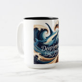 Tiefe Brüche, große Träume Tasse (Vorderseite Links)