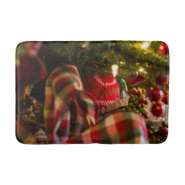 Tiefe eines Weihnachtsbaumes Badematte