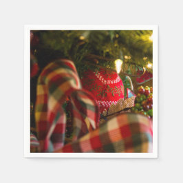 Tiefe eines Weihnachtsbaumes Serviette