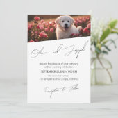 Tiefe einfache und anpassbare Skripthochzeit laden Einladung (Stehend Vorderseite)