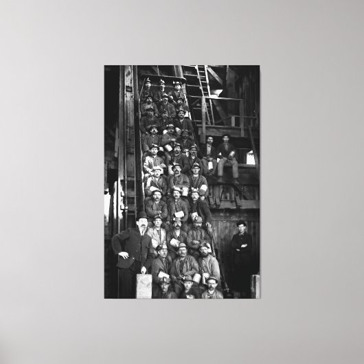 Tiefe Erdminen bereit für den Abstieg 1900 Leinwanddruck (Vorderseite)