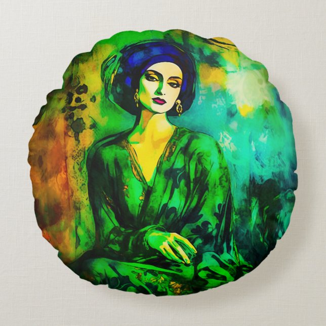 Tiefe Gedanken Rundes Kissen (Vorderseite)