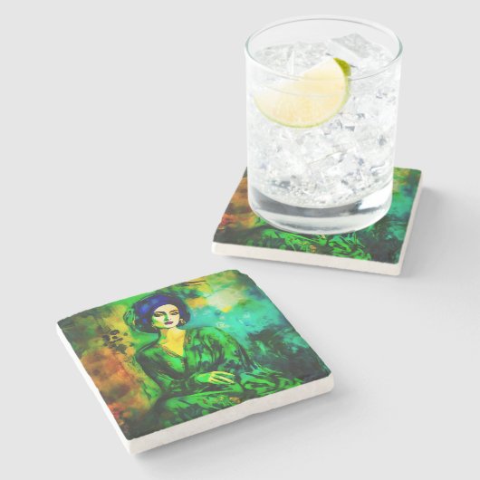 Tiefe Gedanken Steinuntersetzer (Seitenansicht)