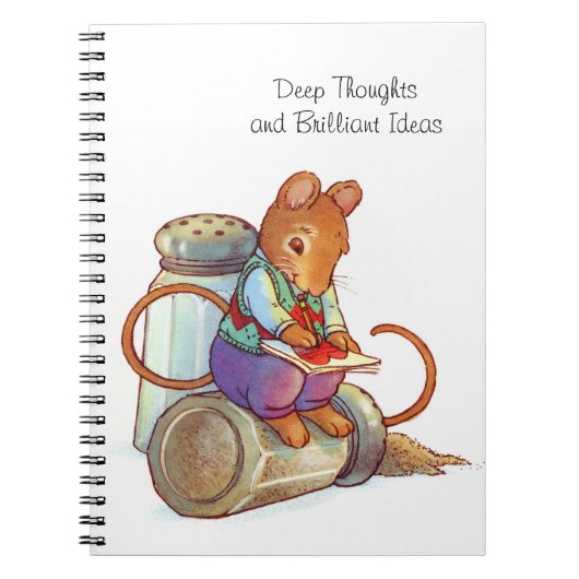 Tiefe Gedanken-Verfasser-Mäusegeschicktes Notizblock (Vorderseite)