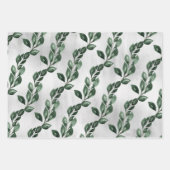 Tiefe grüne Eukalyptus Vine Gray Ombre Hintergrund Geschenkpapier Set (Vorderseite 3)
