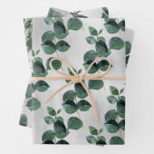 Tiefe grüne Eukalyptus Vine Gray Ombre Hintergrund Geschenkpapier Set (Beispiel)