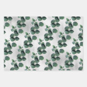 Tiefe grüne Eukalyptus Vine Gray Ombre Hintergrund Geschenkpapier Set (Vorderseite)