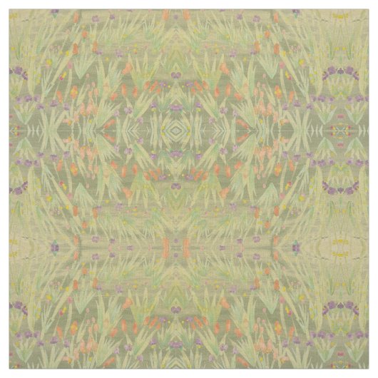 Tiefe grüne, rostfreie Orange und Lila Stoff (Muster)