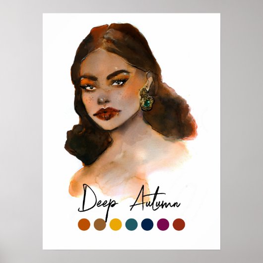 Tiefe Herbstart Saisonfarbanalyse Art Poster (Vorne)