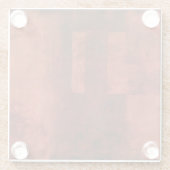 Tiefe hochrote Malerei mit geometrischen Formen Glasuntersetzer (Rückseite)